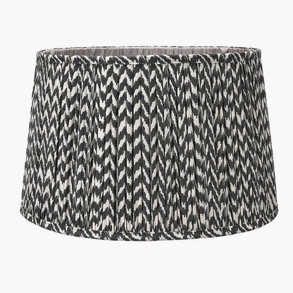 Vienna 30cm Black Chevron Mushroom Pleat Lampshade – Bold Pattern Meets Timeless Craftsmanship