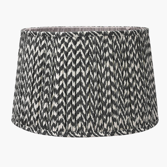 Vienna 40cm Black Chevron Pleated Lampshade | Ikat-Inspired Shade