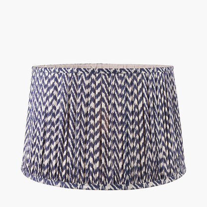 Vienna 30cm Blue Chevron Mushroom Pleat Lampshade – Classic Pleats with Contemporary Pattern