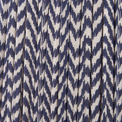 Vienna 30cm Blue Chevron Mushroom Pleat Lampshade – Classic Pleats with Contemporary Pattern