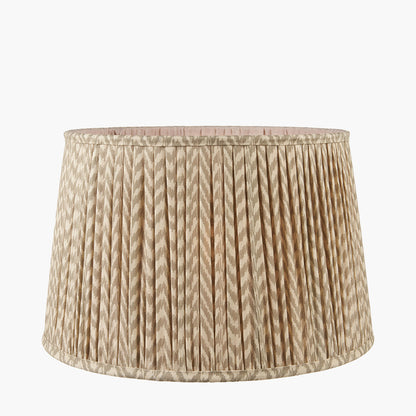 Vienna 40cm Taupe Chevron Pleated Lampshade | Ikat-Inspired Shade