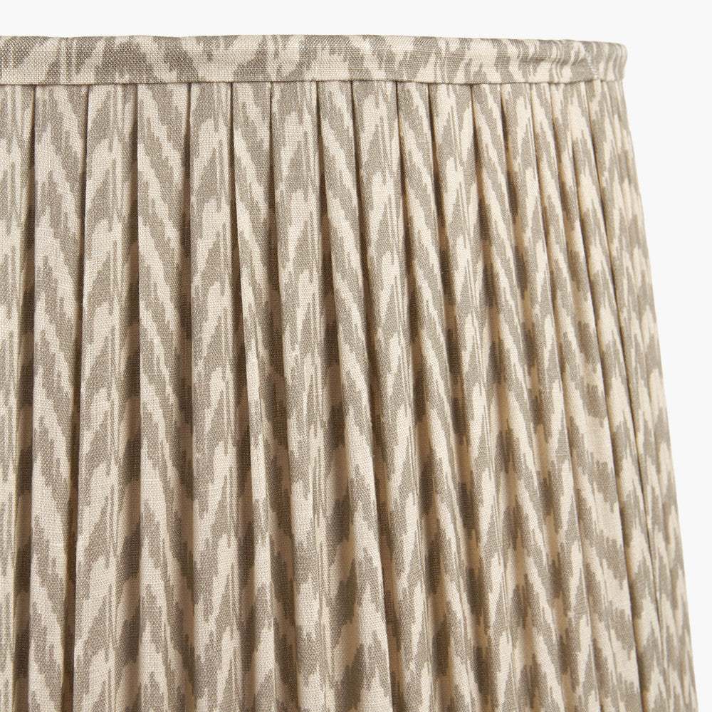 Vienna 40cm Taupe Chevron Pleated Lampshade | Ikat-Inspired Shade