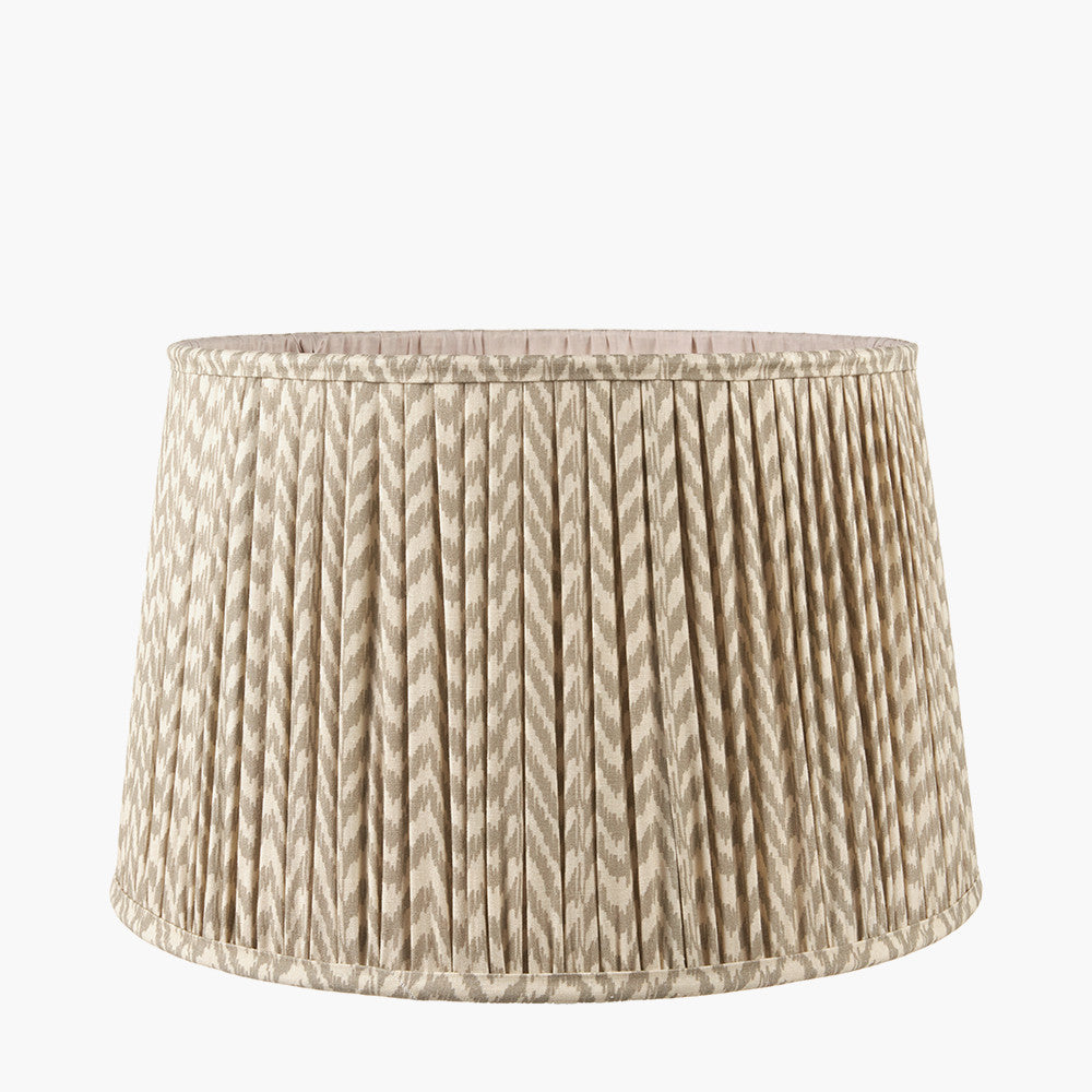 Vienna 40cm Taupe Chevron Pleated Lampshade | Ikat-Inspired Shade