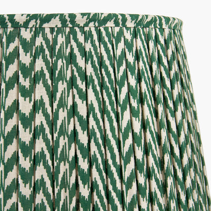 Vienna 50cm Forest Green Chevron Lampshade | Mushroom Pleat Tapered Light Shade