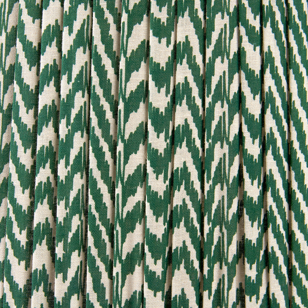 Vienna 50cm Forest Green Chevron Lampshade | Mushroom Pleat Tapered Light Shade