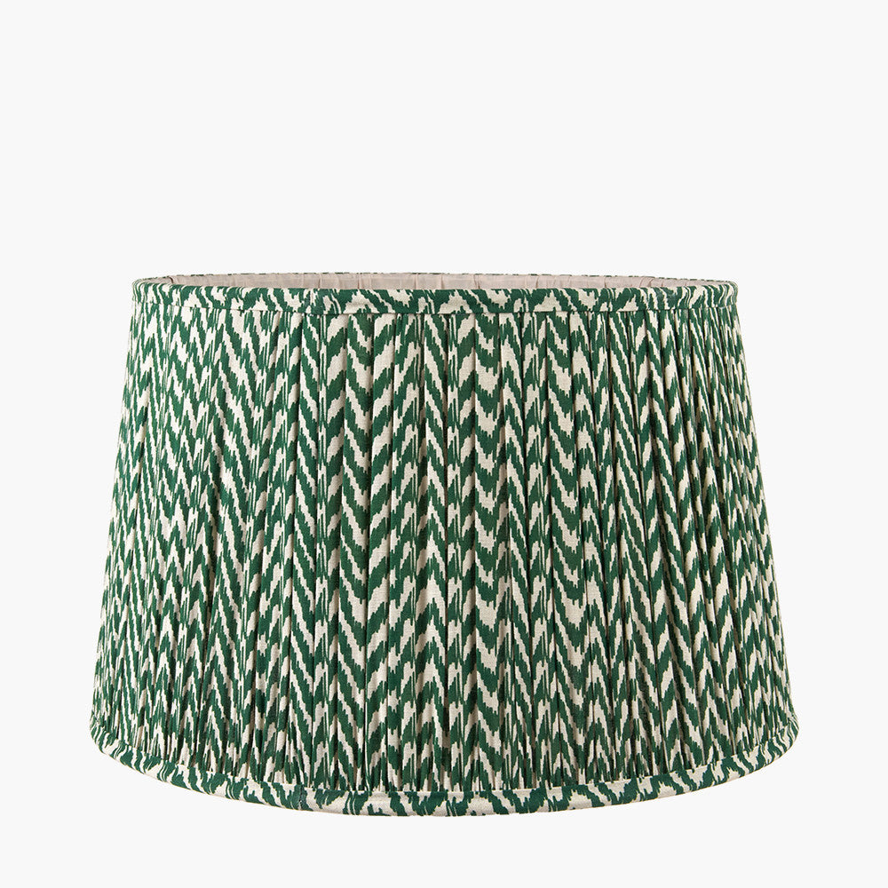 Vienna 50cm Forest Green Chevron Lampshade | Mushroom Pleat Tapered Light Shade