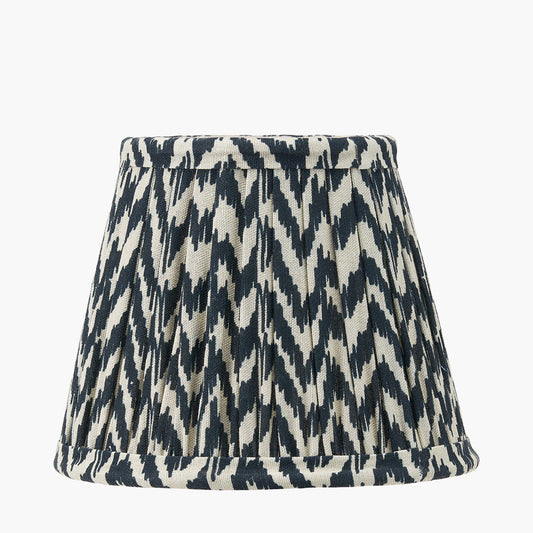 Vienna 16cm Black Chevron Mushroom Pleat Lampshade – Monochrome Elegance and Timeless Texture