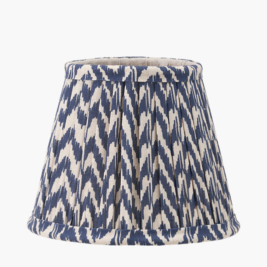Vienna 16cm Blue Chevron Pleated Cotton Tapered Lampshade