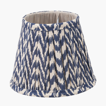 Vienna 16cm Blue Chevron Pleated Cotton Tapered Lampshade