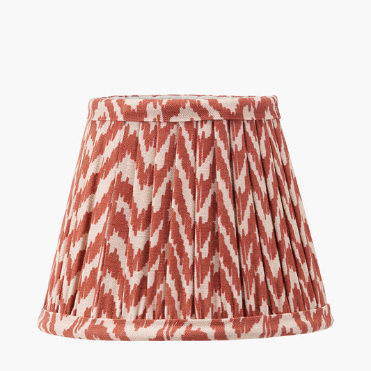 Vienna 16cm Red Chevron Mushroom Pleat Lampshade – Bold Geometry and Timeless Craftsmanship