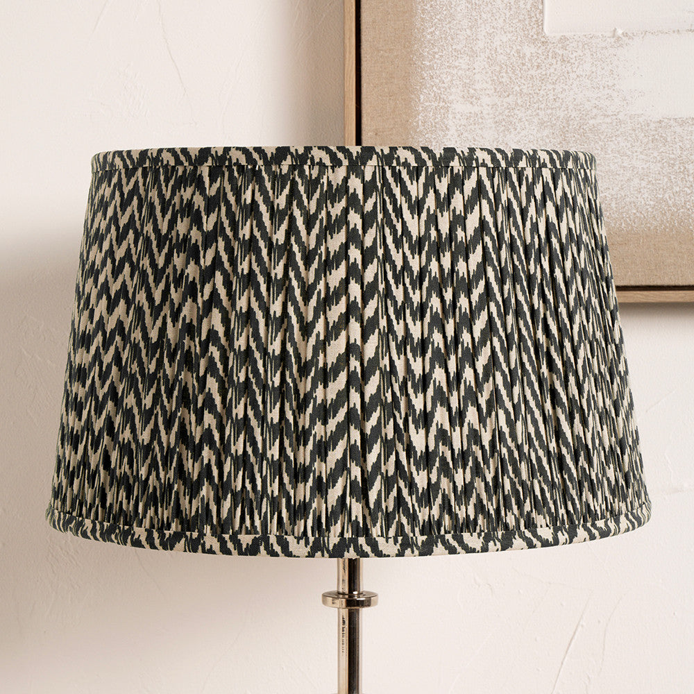 Vienna 30cm Black Chevron Mushroom Pleat Lampshade – Bold Pattern Meets Timeless Craftsmanship