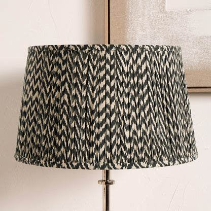 Vienna 30cm Black Chevron Mushroom Pleat Lampshade – Bold Pattern Meets Timeless Craftsmanship