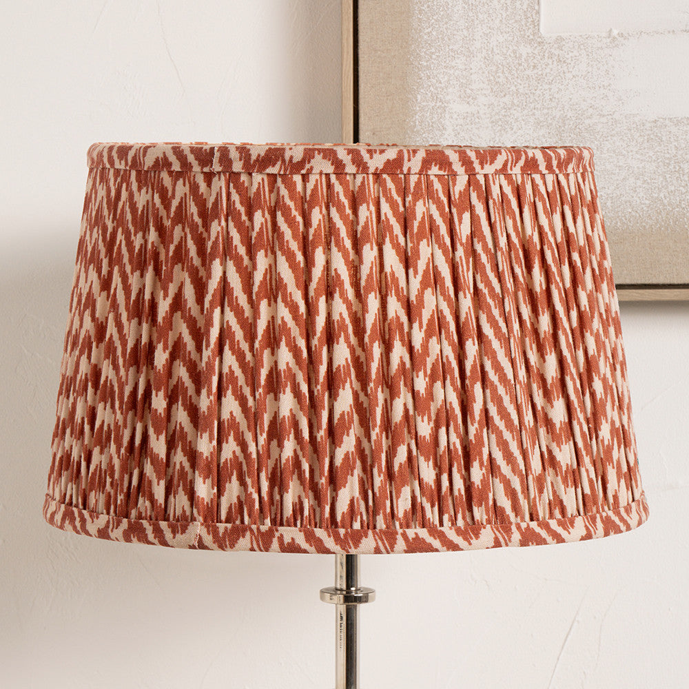 Vienna 40cm Red Chevron Pleated Lampshade | Patterned Lampshade