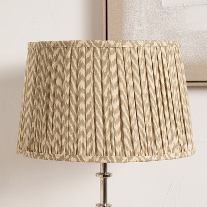 Vienna 30cm Taupe Chevron Mushroom Pleat Lampshade – Understated Elegance, Timeless Texture