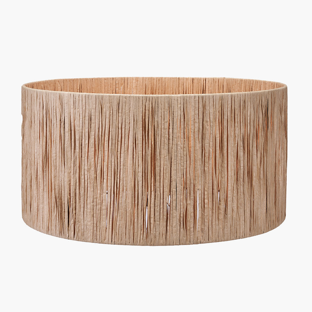 Tilia Natural Raffia 45cm Cylinder Lampshade | Large Scandi Raffia Light Shade