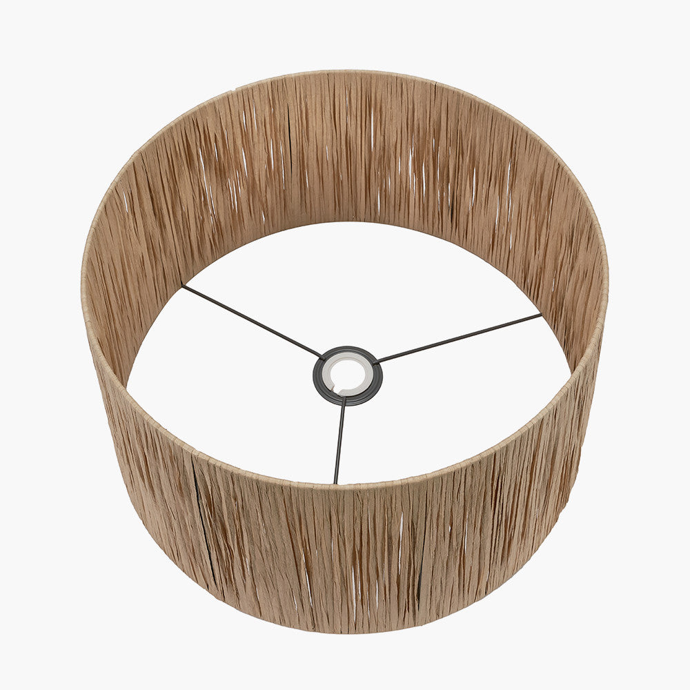 Tilia Natural Raffia 45cm Cylinder Lampshade | Large Scandi Raffia Light Shade