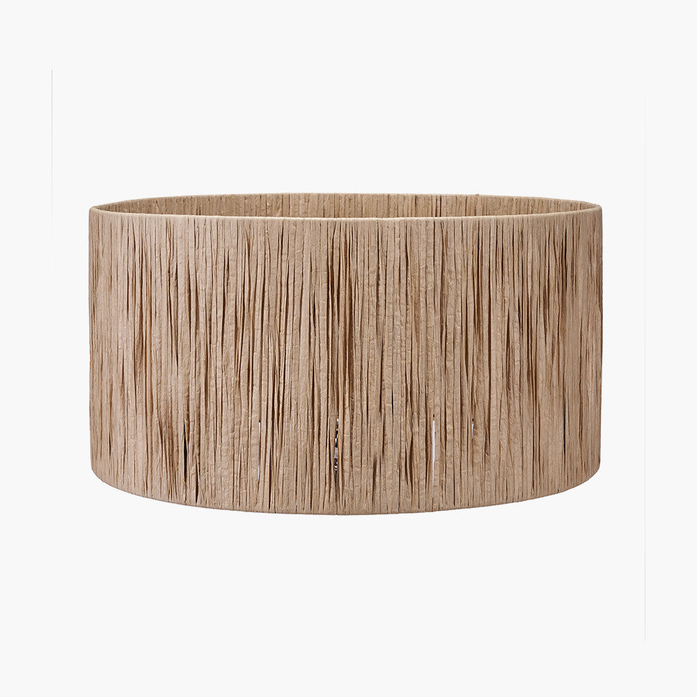 Tilia Natural Raffia 45cm Cylinder Lampshade | Large Scandi Raffia Light Shade