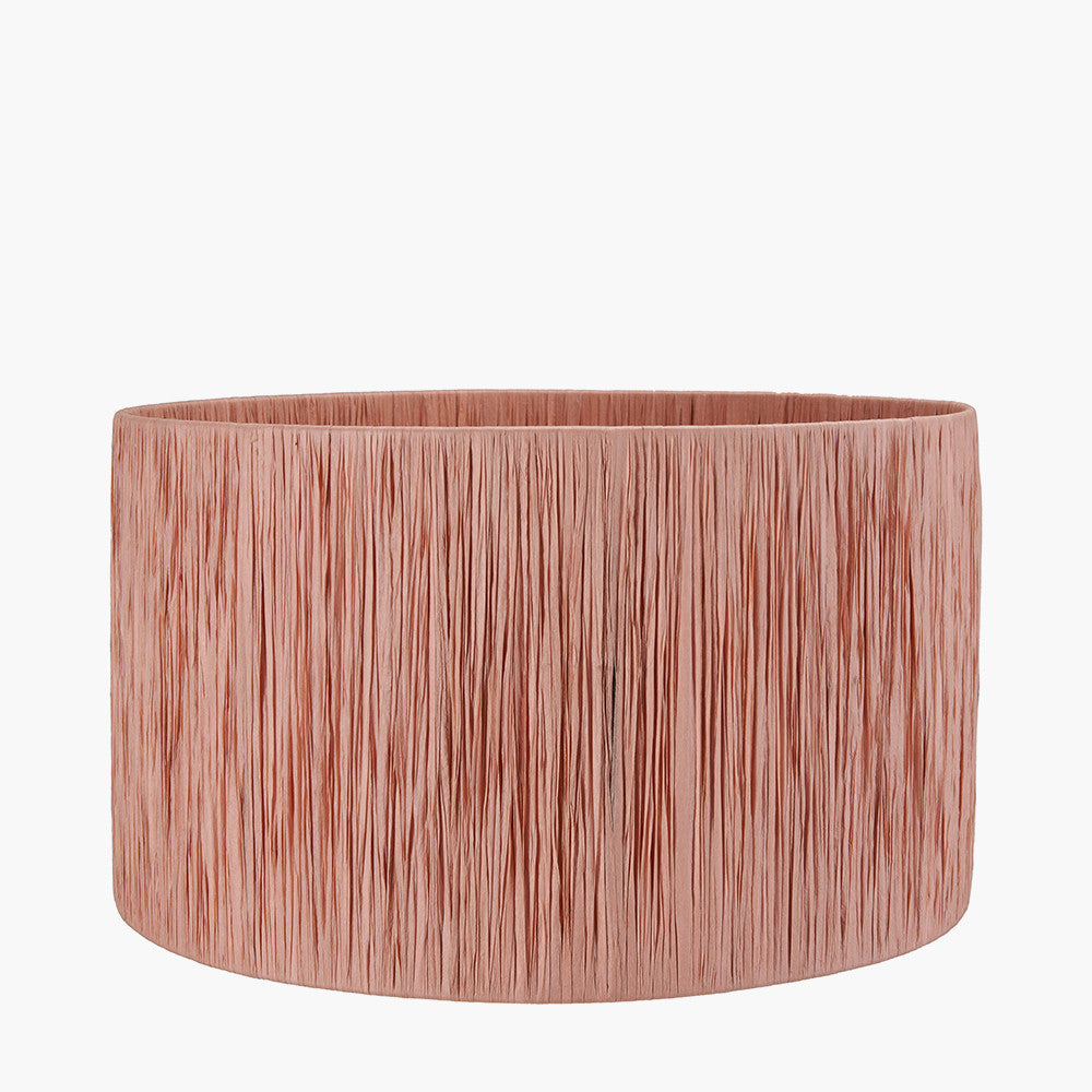 Tilia Apricot Raffia 45cm Cylinder Lampshade | Large Scandi Lampshade
