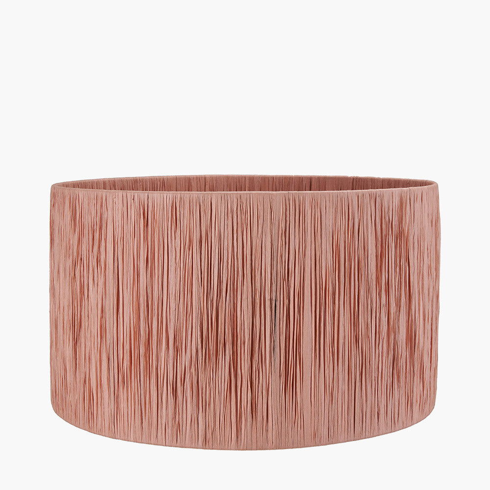 Tilia Apricot Raffia 45cm Cylinder Lampshade | Large Scandi Lampshade