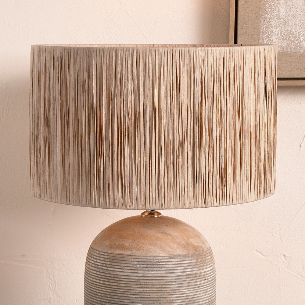 Tilia Natural Raffia 45cm Cylinder Lampshade | Large Scandi Raffia Light Shade