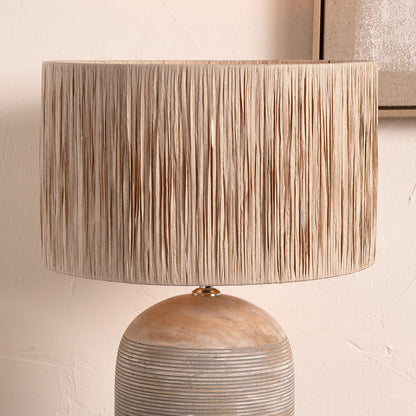 Tilia Natural Raffia 45cm Cylinder Lampshade | Large Scandi Raffia Light Shade