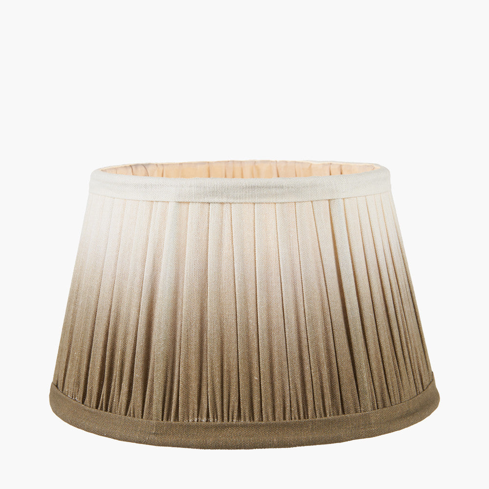 Scallop 35cm Taupe Ombre Pleated Lampshade | Tapered Lampshade