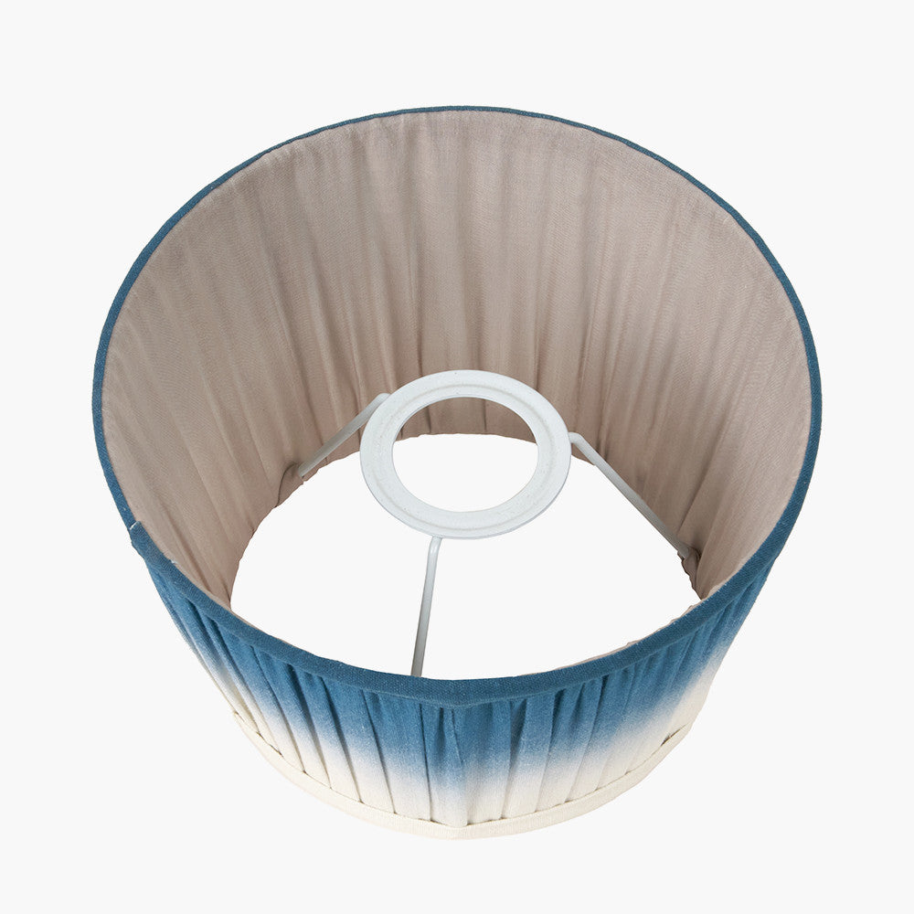 Scallop 40cm Blue Ombre Pleated Lampshade | Tapered Mushroom Light Shade