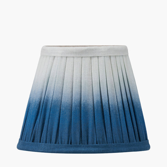 Scallop 16cm Blue Ombre Soft Pleated Tapered Lampshade – Elegant Gradient and Contemporary Detailing