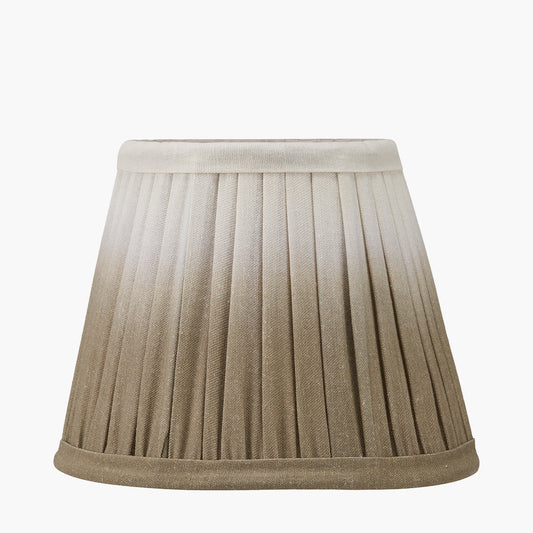 Scallop 16cm Taupe Ombre Soft Pleated Tapered Lampshade – Subtle Gradient and Modern Elegance