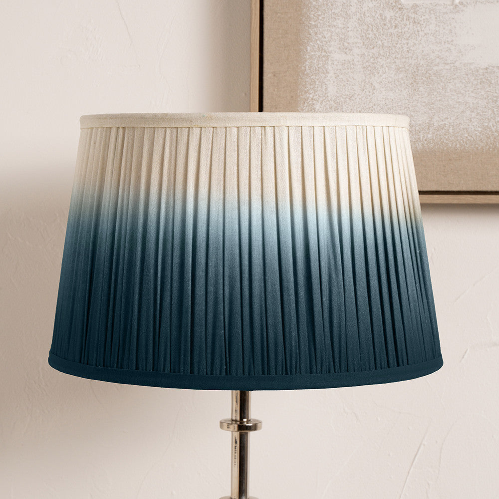Scallop 40cm Blue Ombre Pleated Lampshade | Tapered Mushroom Light Shade