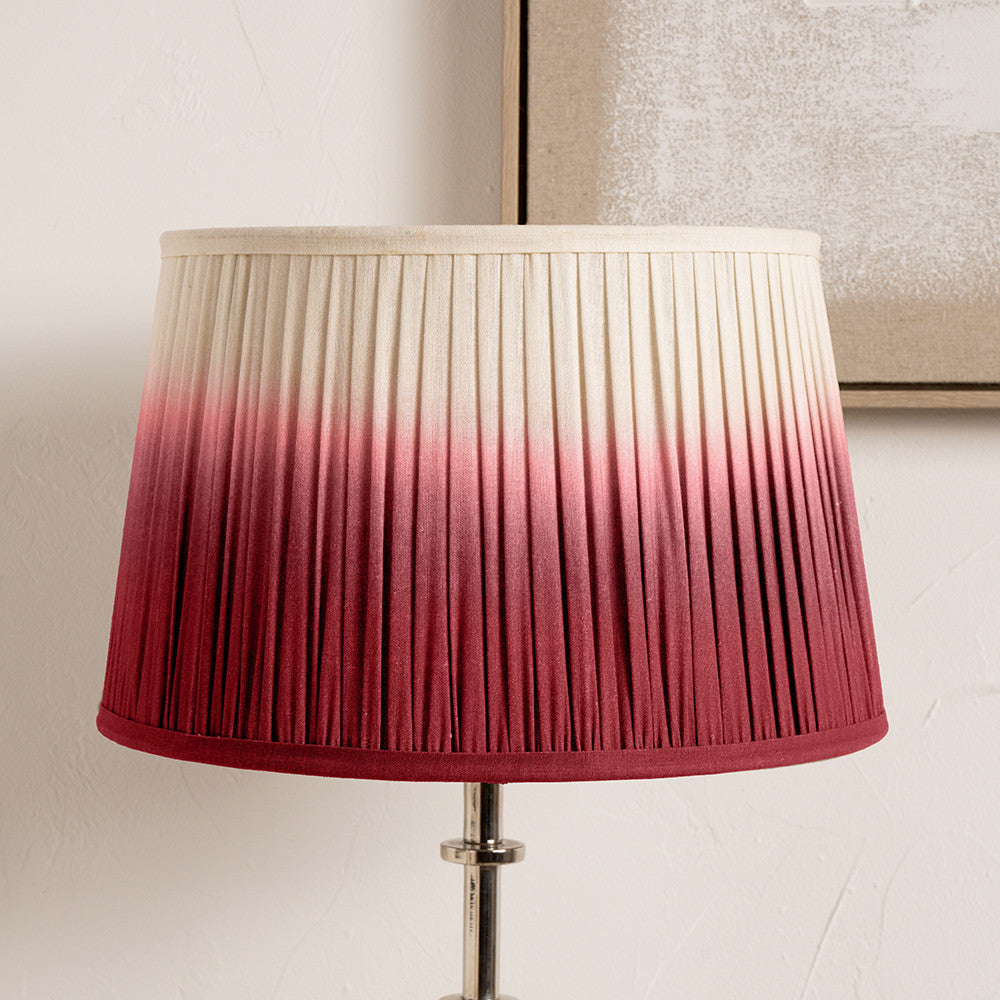 Scallop 40cm Red Ombre Pleated Lampshade | Tapered Statement Shade