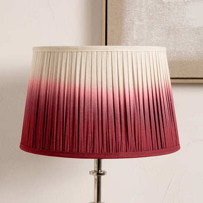 Scallop 40cm Red Ombre Pleated Lampshade | Tapered Statement Shade