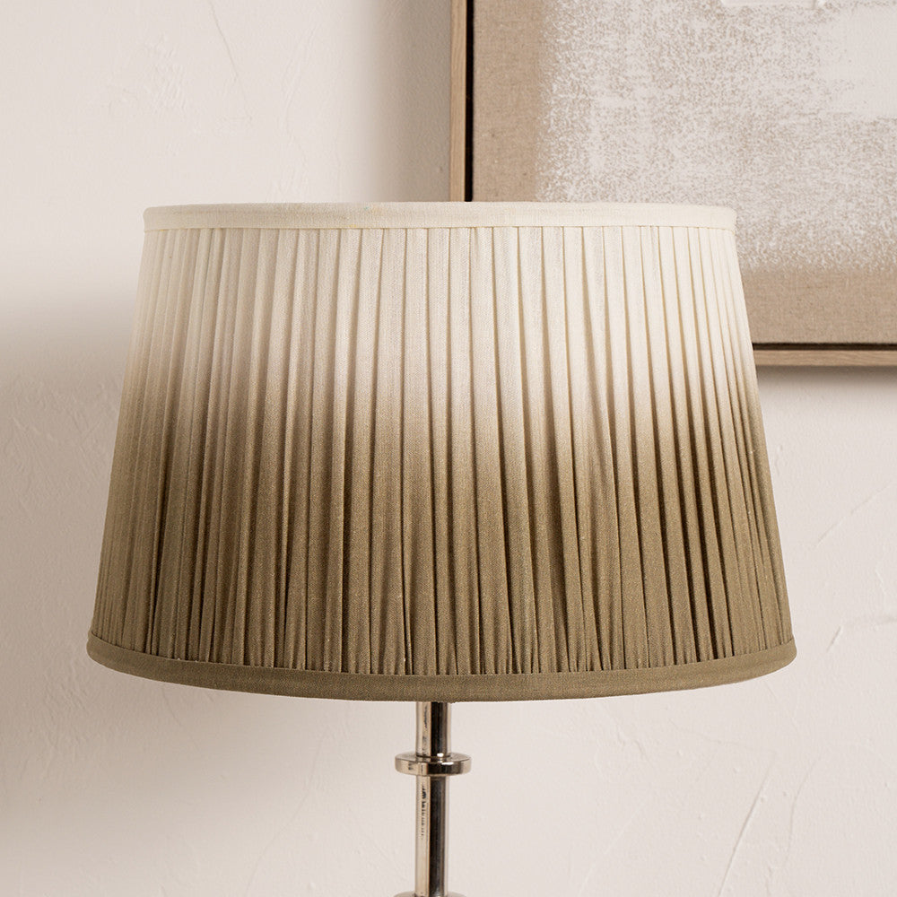 Scallop 35cm Taupe Ombre Pleated Lampshade | Tapered Lampshade