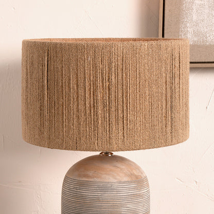 Issa 30cm Natural Rope Cylinder Lampshade – Textured Warmth with Scandinavian Simplicity