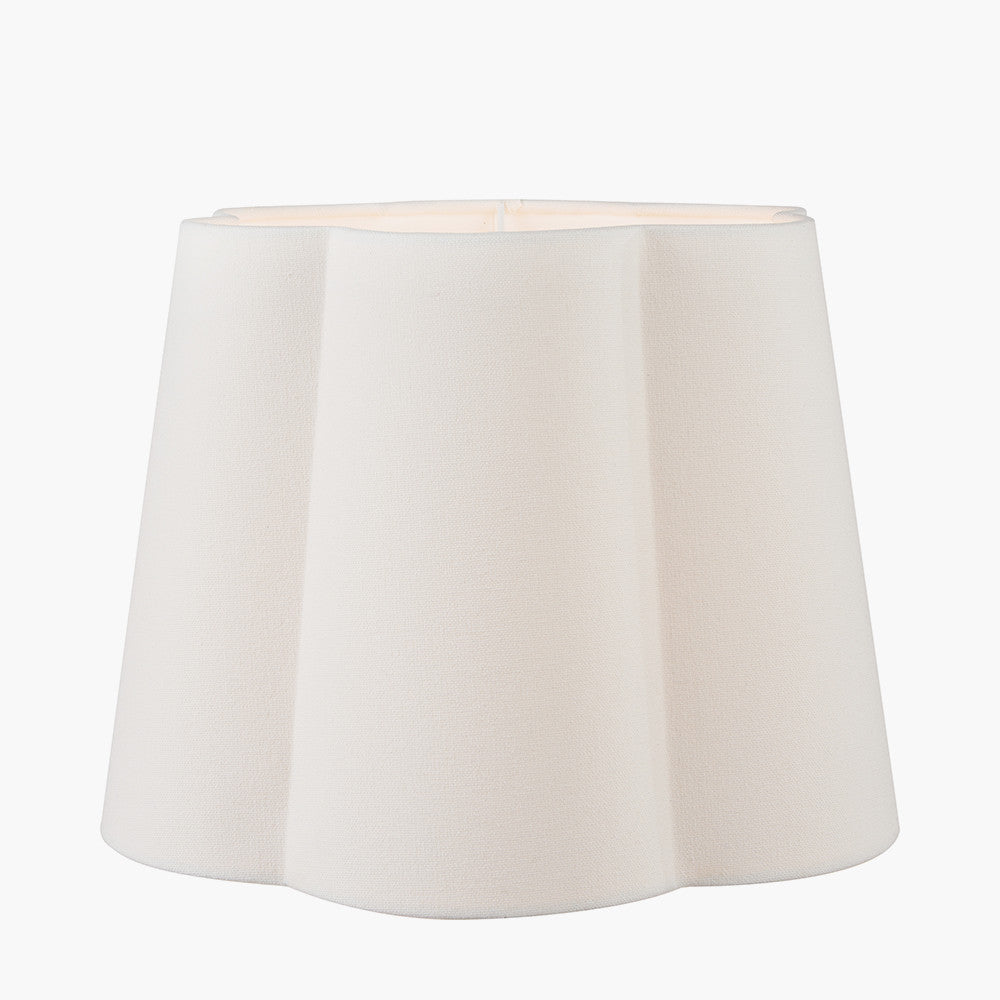 Posy 40cm White Handloom Scalloped Lampshade | Cotton Lampshade