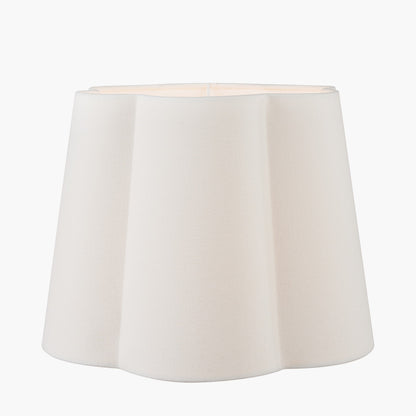 Posy 40cm White Handloom Scalloped Lampshade | Cotton Lampshade