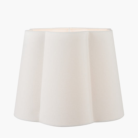 Posy 40cm White Handloom Scalloped Lampshade | Cotton Lampshade