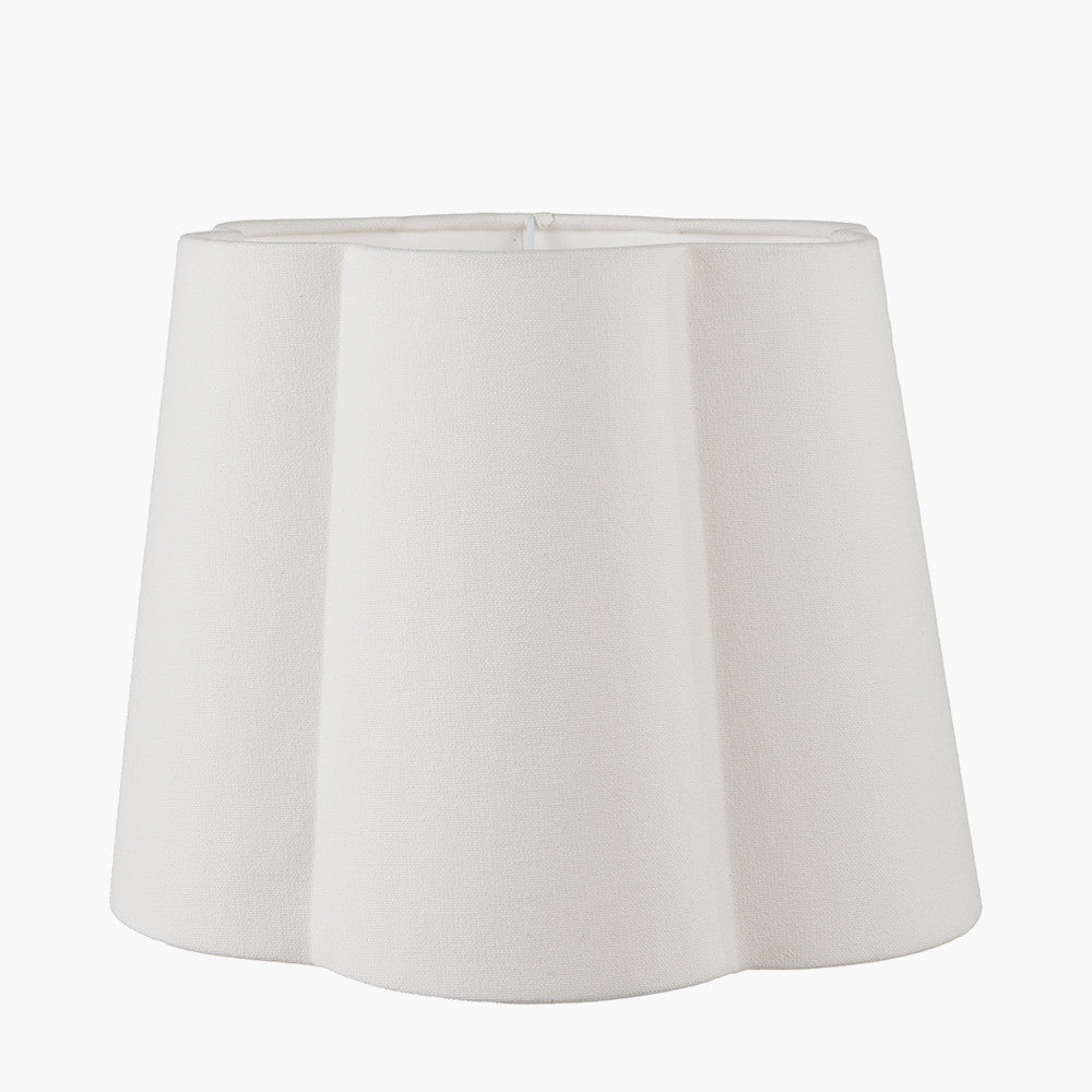 Posy 40cm White Handloom Scalloped Lampshade | Cotton Lampshade