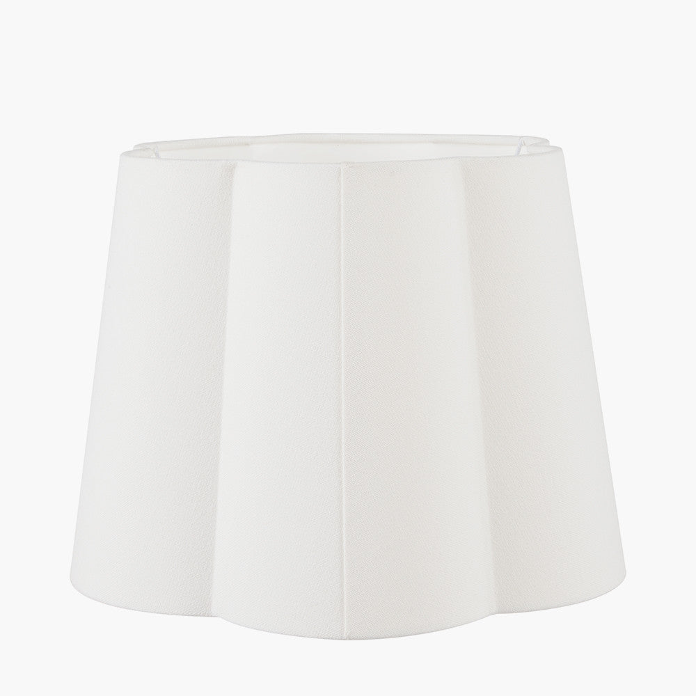 Posy 45cm White Handloom Scalloped Lampshade | Cotton Lampshade
