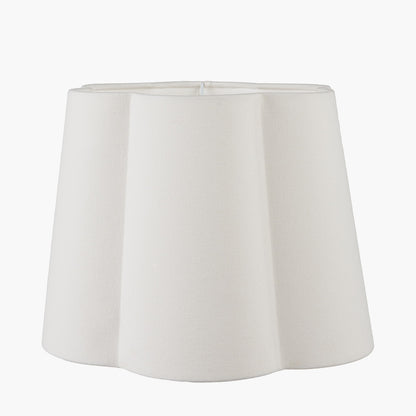 Posy 45cm White Handloom Scalloped Lampshade | Cotton Lampshade