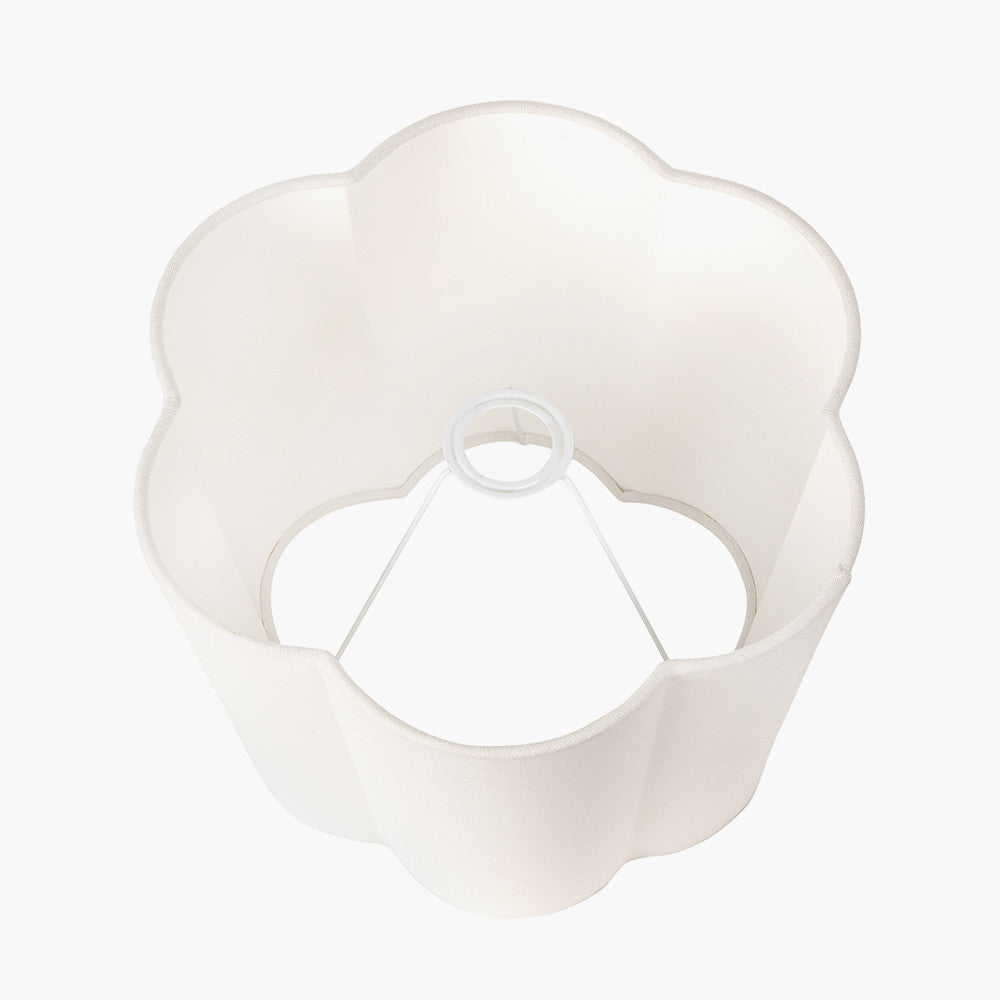 Bloom 35cm White Handloom Scalloped Lampshade | Decorative Cylinder Shade