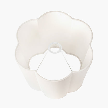 Bloom 35cm White Handloom Scalloped Lampshade | Decorative Cylinder Shade