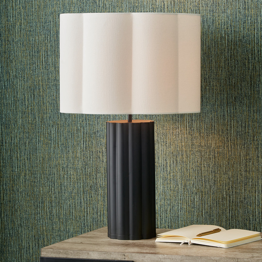 Bloom 45cm White Handloom Scalloped Lampshade | Large Decorative Shade UK
