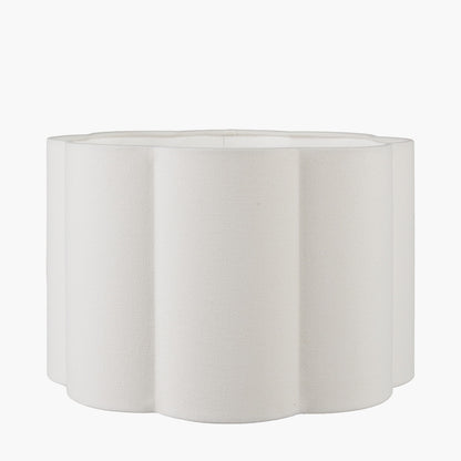 Bloom 45cm White Handloom Scalloped Lampshade | Large Decorative Shade UK