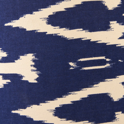 Lars 30cm Ocean Blue Ikat Patterned Cylinder Lampshade – Modern Statement Lighting