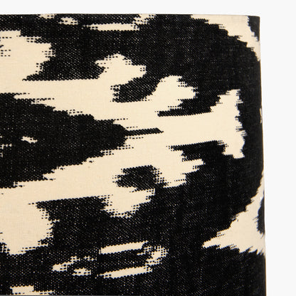 Lars 35cm Black Ikat Patterned Cylinder Lampshade | Patterned Lampshade