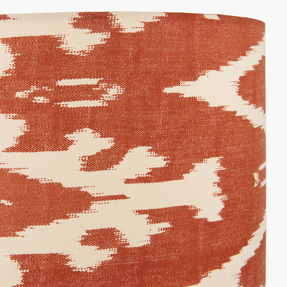 Lars 35cm Cinnamon Ikat Patterned Cylinder Lampshade | Patterned Lampshade