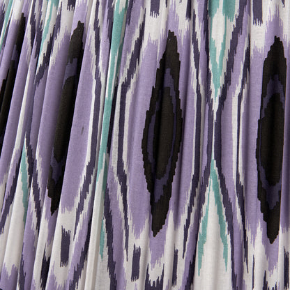 Izara 30cm Lilac Ikat Patterned Mushroom Pleat Tapered Lampshade – Elegant Textured Design