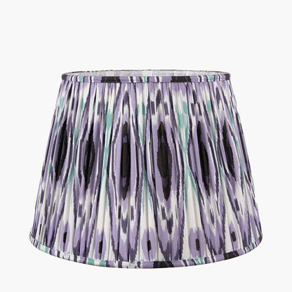 Izara 30cm Lilac Ikat Patterned Mushroom Pleat Tapered Lampshade – Elegant Textured Design