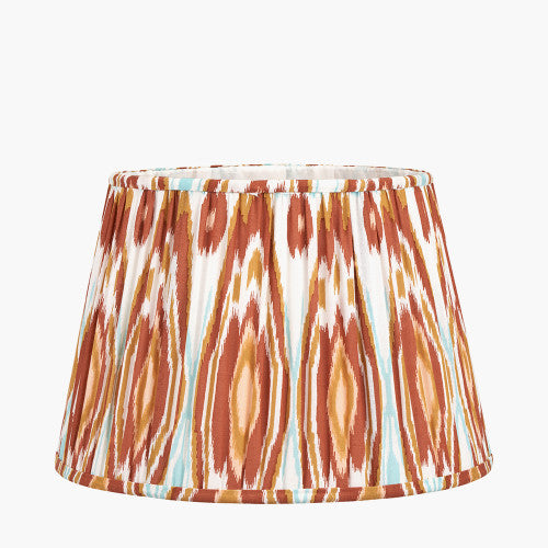 Izara 35cm Cinnamon Ikat Mushroom Pleat Lampshade | Warm Tapered Shade